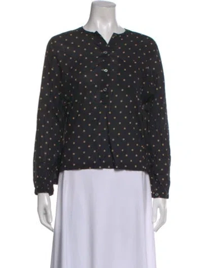 Pre-owned Isabel Marant Polka Dot Print Crew Neck Sweater In Black