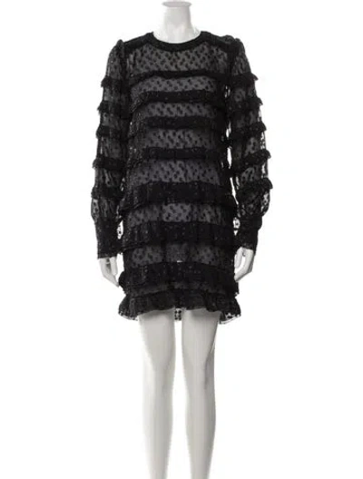 Pre-owned Isabel Marant Polka Dot Print Mini Dress In Black