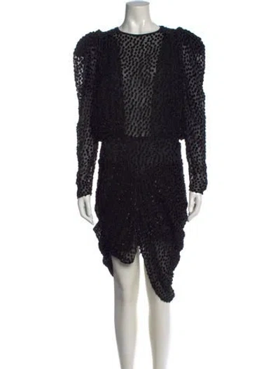 Pre-owned Isabel Marant Polka Dot Print Mini Dress In Black