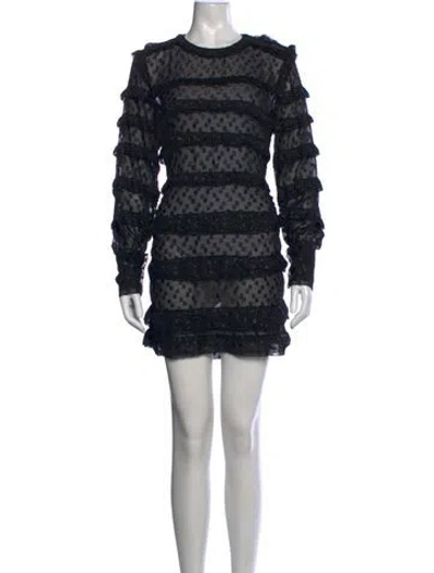 Pre-owned Isabel Marant Polka Dot Print Mini Dress In Black