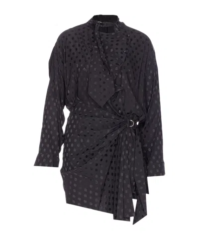 ISABEL MARANT ISABEL MARANT POLKA DOT PRINTED GATHERED DRESS