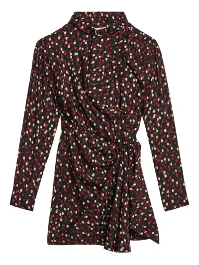 Isabel Marant Polka-dot Wrap Dress In Gold