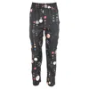 Isabel Marant Polka Dots Print Gartered-waist Straight-leg Trousers In Black Cotton In Black