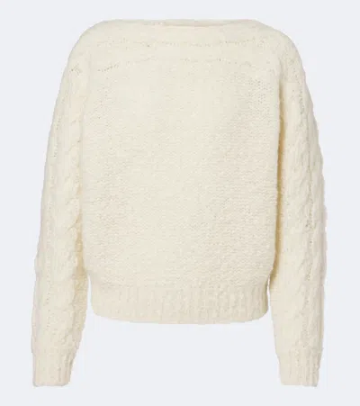 Isabel Marant Ponara Wool-blend Sweater In White