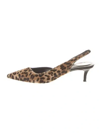 Pre-owned Isabel Marant Ponyhair Animal Print Slingback Pumps In Neutral