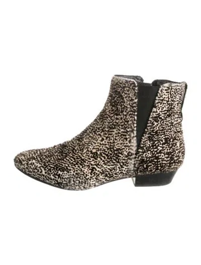 Pre-owned Isabel Marant Ponyhair Printed Chelsea Boots In Neutral