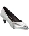 Isabel Marant Poomi Snake-embossed Leather Pump In Silver