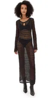 Isabel Marant Poros Crochet Maxi Dress In Black