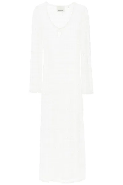 Isabel Marant Poros Openwork Knitted Midi Dress In White