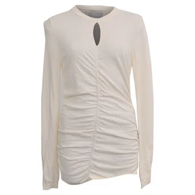 Isabel Marant Posy Gathered Sweater In Cream Wool In White