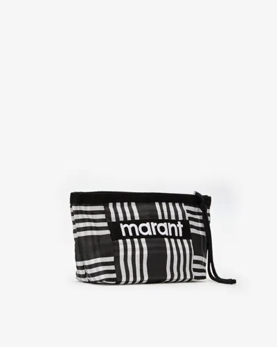 Isabel Marant Powden Clutch Bag In Black-white