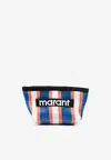 Isabel Marant Powden Logo-embroidered Clutch In Multicolor