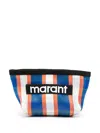 Isabel Marant Powden Logo-embroidered Clutch In Orange