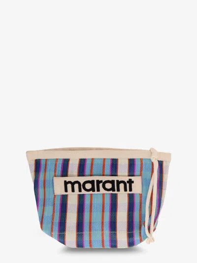 Isabel Marant Powden Nylon Clutch With Striped Pattern In Multi