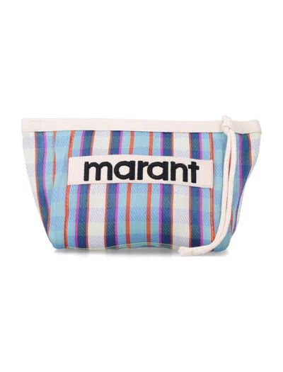 Isabel Marant Powden Striped Clutch In Multi