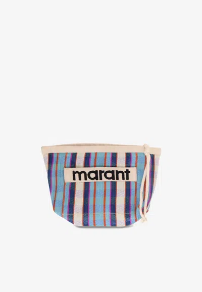 Isabel Marant Powden Striped Clutch In Multi
