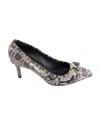 Isabel Marant Poween Pumps In Phyton-skin Leather In Grey