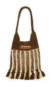 Isabel Marant Small Praia Fringe Raffia Tote In Brown