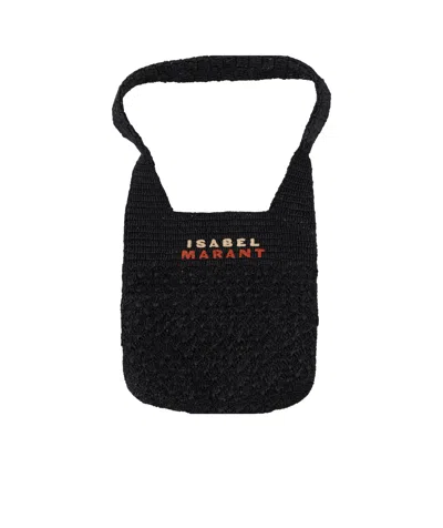 Isabel Marant Praia Small Raffia Bag In Black