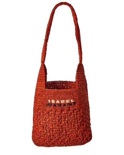Isabel Marant Praia Small Raffia Tote In Orange
