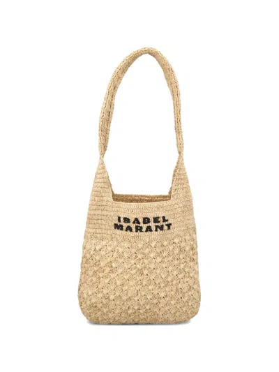 Isabel Marant Praia Small Rafia Tote In Sand