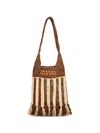 Isabel Marant Small Praia Fringe Raffia Tote In Brown