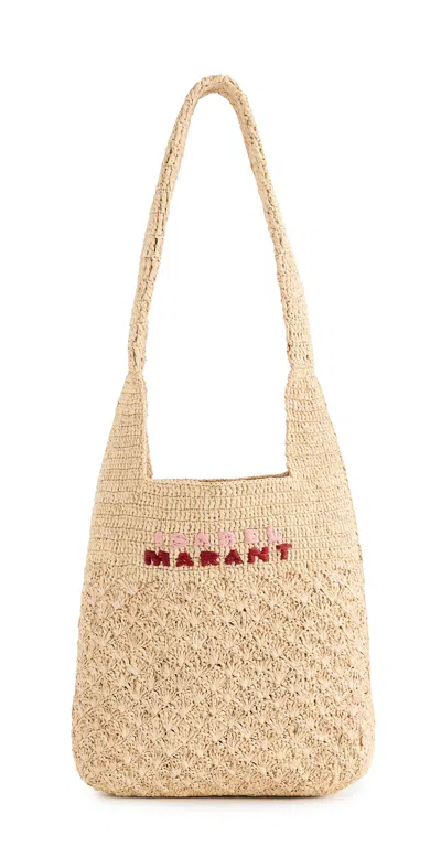 Isabel Marant Praia Small Tote Natural/pink In Natural/pink