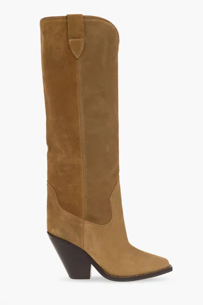 Isabel Marant Preloved Lomero Suede Knee High Boots In Brown