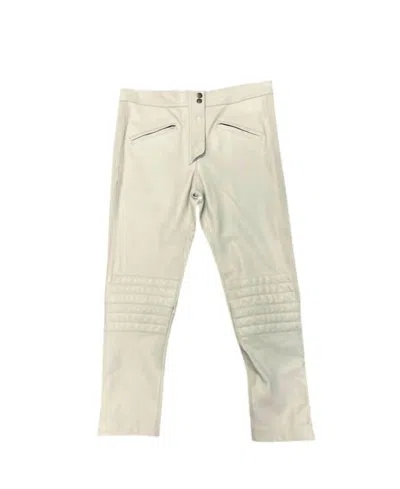 Isabel Marant Pre-loved Women's Anastasia Leather Pants With Zippers In Cream In White