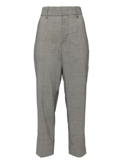 Isabel Marant Prince-of-wales Check Trousers In Gray