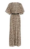 Isabel Marant Keany Snake Print Midi Dress In Print