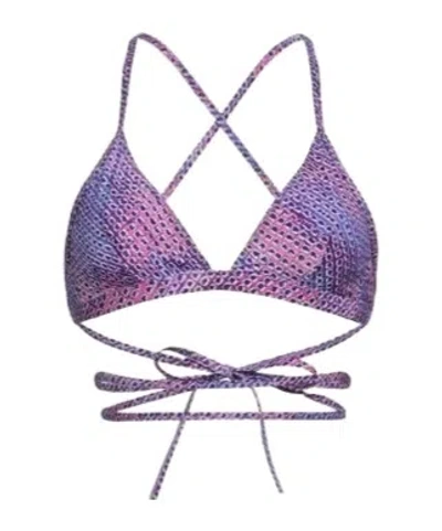 Isabel Marant Print Triangle Bikini Top In Blue