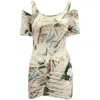 Isabel Marant Printed Asymmetrical Top In Multicolor Cotton In Multi