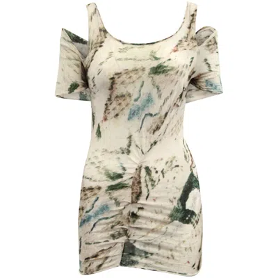 Isabel Marant Printed Asymmetrical Top In Multicolor Cotton