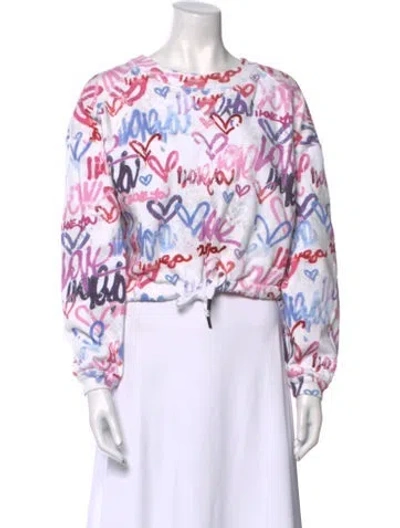 Pre-owned Isabel Marant Printed Bateau Neckline Sweatshirt In White