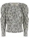 Isabel Marant Abstract Pattern Silk Blouse In Neutrals