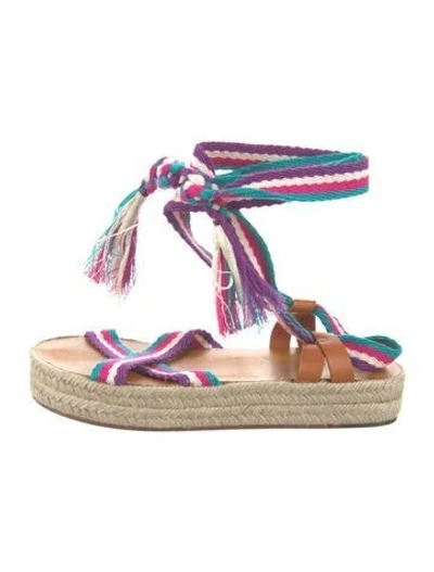 Pre-owned Isabel Marant Printed Braided Accents Espadrilles W/ Tags In Pink
