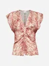 Isabel Marant Printed Burnout Velvet Lonea Top
