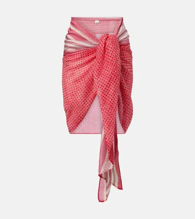 Isabel Marant Printed Cotton And Silk Beach Cover-up In Red