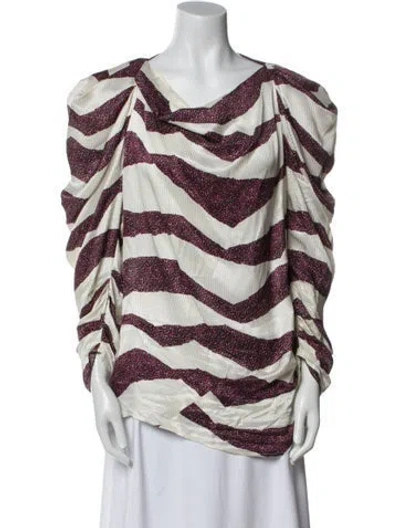 Pre-owned Isabel Marant Printed Cowl Neck Blouse In Multi