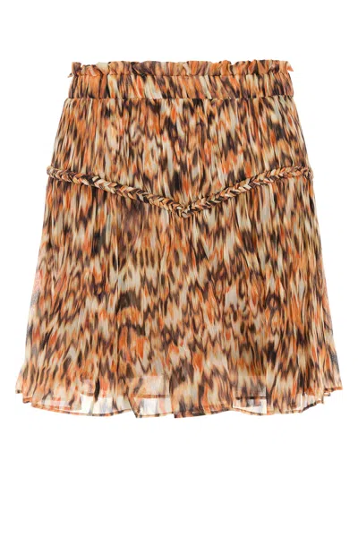 Isabel Marant Printed Crepe Roumi Mini Skirt In Multi