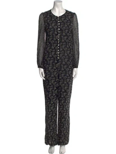 Pre-owned Isabel Marant Printed Crew Neck Jumpsuit In Black