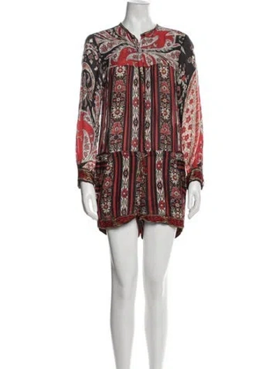 Pre-owned Isabel Marant Printed Crew Neck Romper In Black