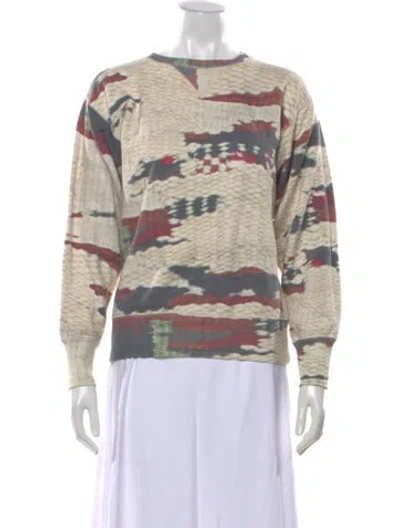Pre-owned Isabel Marant Printed Crew Neck Sweatshirt In Neutrals