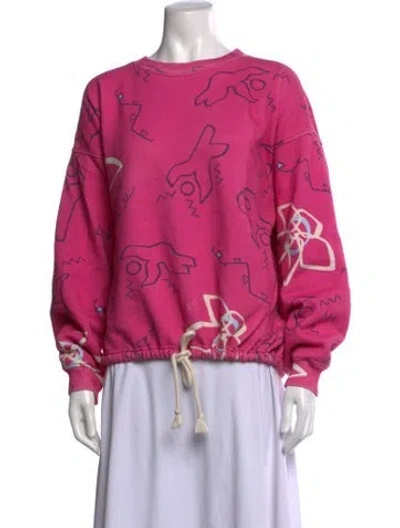 Pre-owned Isabel Marant Printed Crew Neck Sweatshirt In Pink