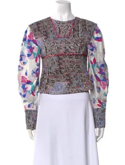 Pre-owned Isabel Marant Printed Crew Neck Sweatshirt In Purple