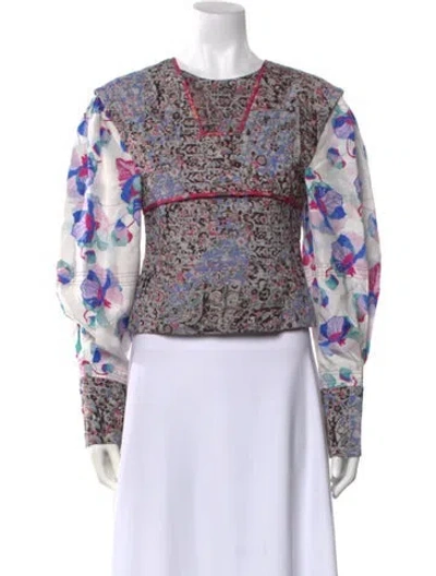 Pre-owned Isabel Marant Printed Crew Neck Sweatshirt In Purple