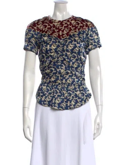 Pre-owned Isabel Marant Printed Crew Neck Top In Blue