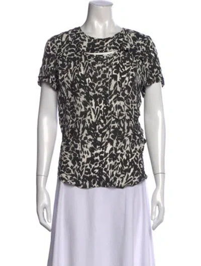 Pre-owned Isabel Marant Printed Crew Neck T-shirt In Black