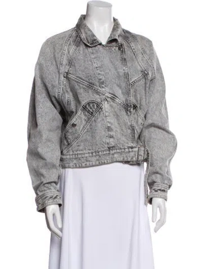 Pre-owned Isabel Marant Printed Denim Jacket In Gray